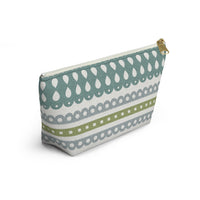 Ribbon Candy Accessory Pouch w T-bottom in Aqua